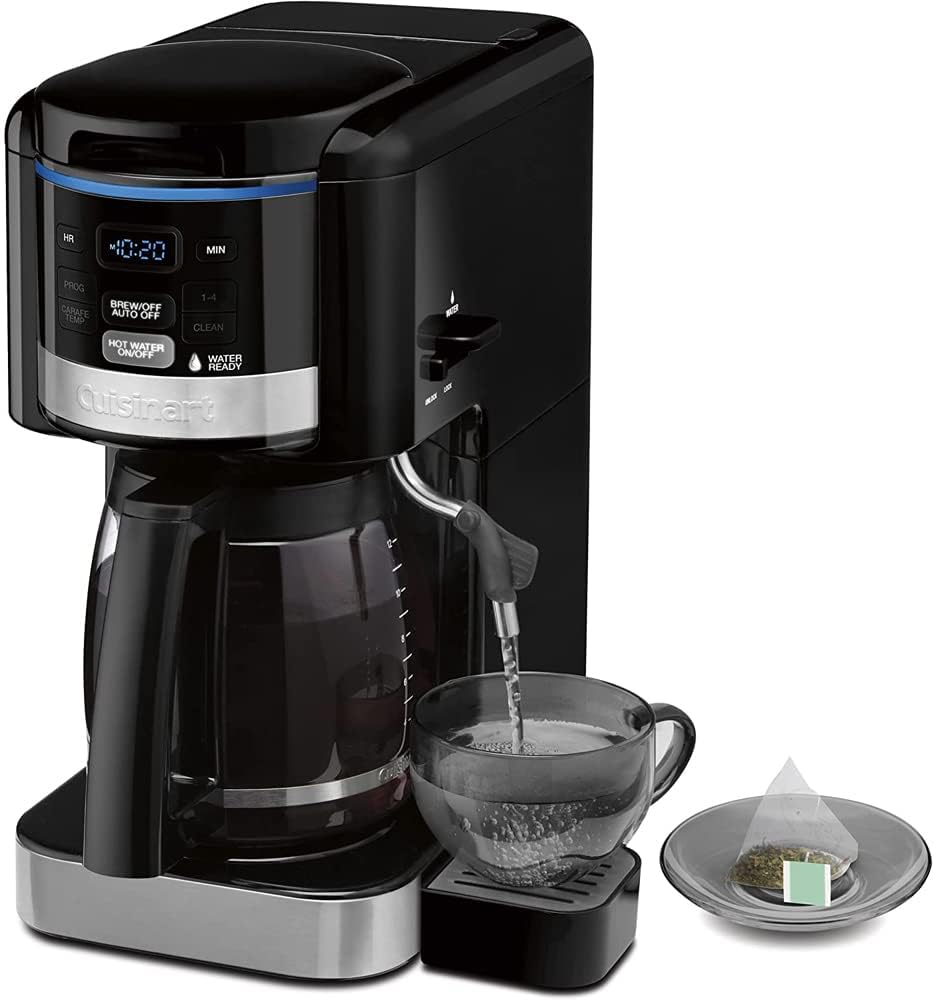 Cuisinart CHW-16 Coffee Plus Cafetera de 12 tazas y sistema de agua caliente, paquete negro