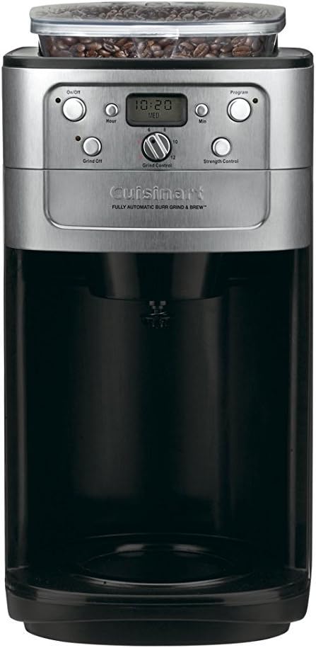 Cafetera automática de 12 tazas para moler y preparar Cuisinart DGB-900BC con caja abierta