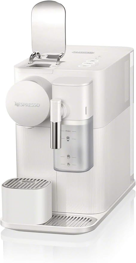 Máquina de café espresso original Nespresso Lattissima One con espumador de leche de De'Longhi, blanco sedoso