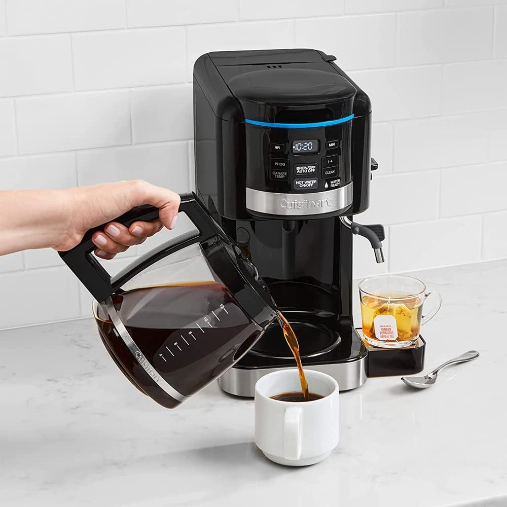 Cuisinart CHW-16 Coffee Plus Cafetera de 12 tazas y sistema de agua caliente, paquete negro