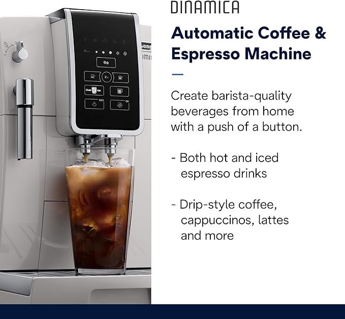 Máquina de café espresso De'Longhi Dinamica, color blanco