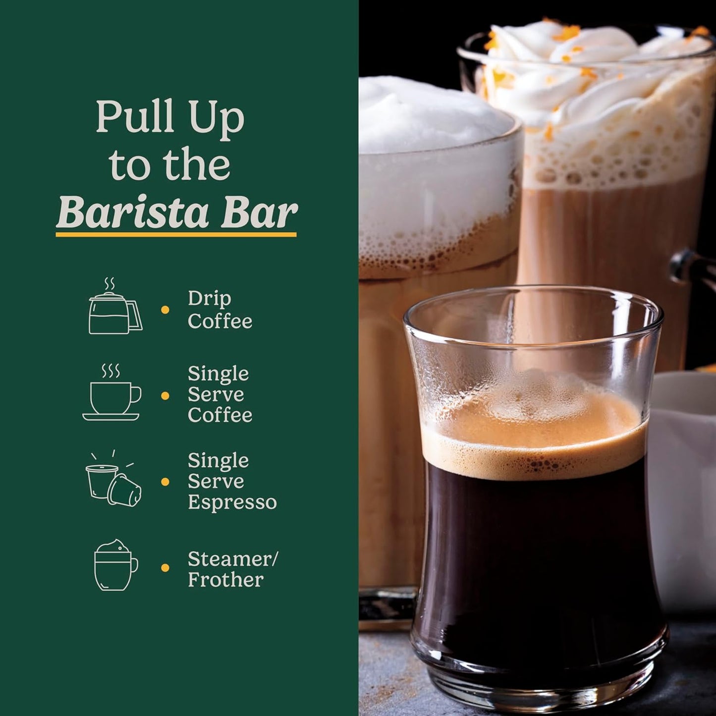 Cafetera Cuisinart Barista System, Coffee Center Cafetera 4 en 1, Espresso y Cápsula Nespresso Jarra de 12 tazas