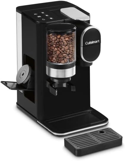 Cuisinart Cafetera monodosis + molinillo de café, depósito extraíble de 48 onzas, negro, DGB-2