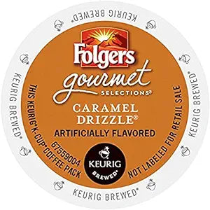 Folgers Gourmet Selections K-Cup taza individual para cafeteras Keurig, llovizna de caramelo, 24 unidades
