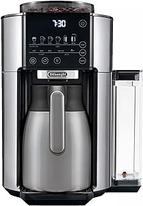 De'Longhi TrueBrew Filterkaffeemaschine, eingebautes Mahlwerk, Einzelportion, 230–600 ml mit 1,2-l-Karaffe, heißer oder Eiskaffee, Edelstahl, CAM51035M