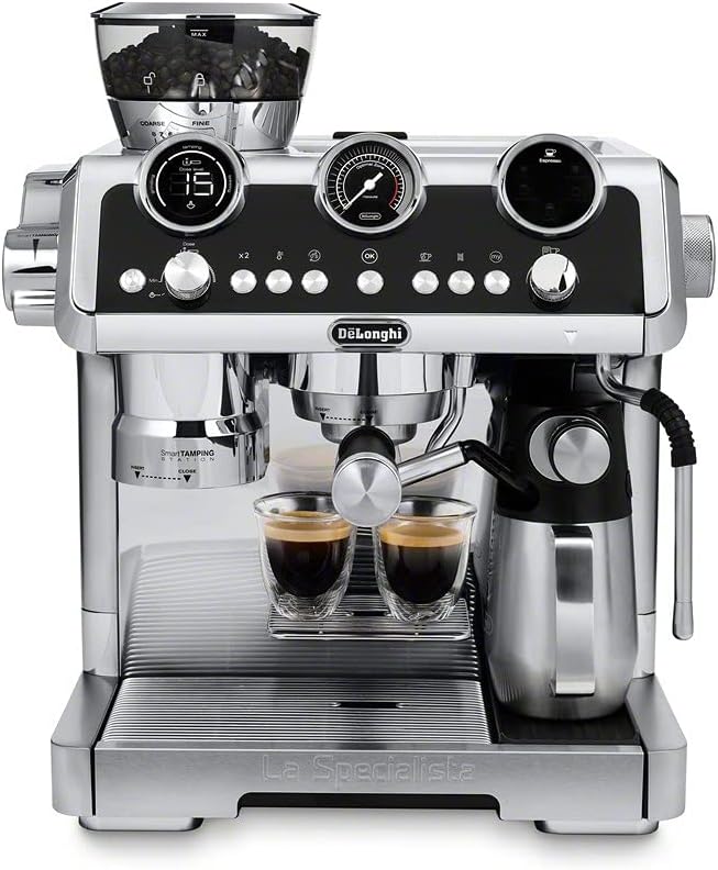 Máquina de café espresso De'Longhi EC9665M La Specialista Maestro, poco usada/caja abierta, acero inoxidable, plateada, negra