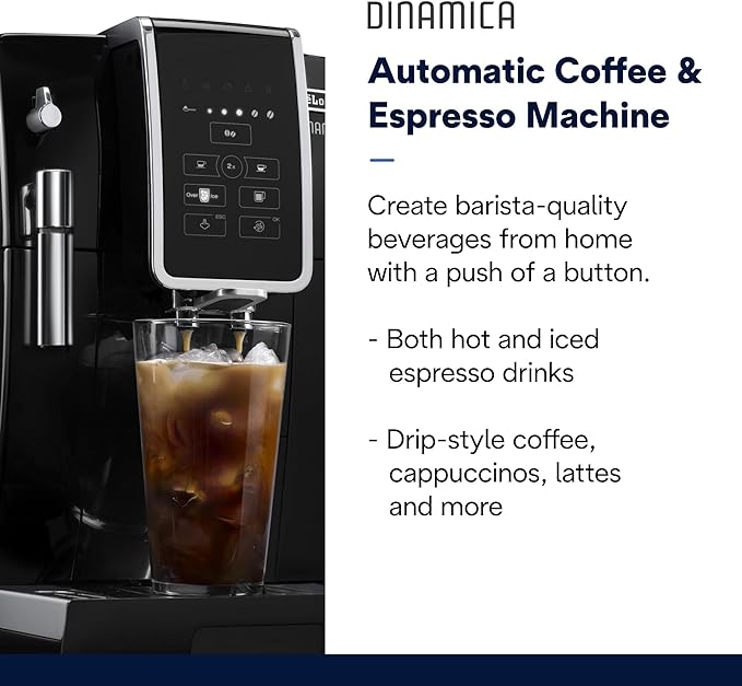 Lightly Used, Dinamica Espresso Machine, Black - Automatic Bean-to-Cup Brewing