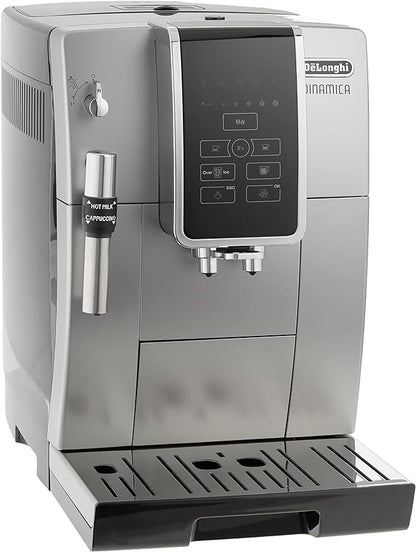 De'Longhi America Dinamica Cafetera y espresso totalmente automática con espumador ajustable premium, acero inoxidable, ECAM35025SB