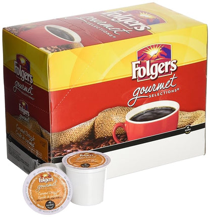 Folgers Gourmet Selections K-Cup Einzelbecher für Keurig-Kaffeemaschinen, Karamell-Nieselregen, 24 Stück